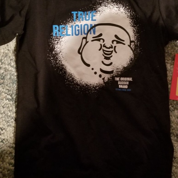 True Religion Black Tee with Graphic Design - Picture 1 of 7